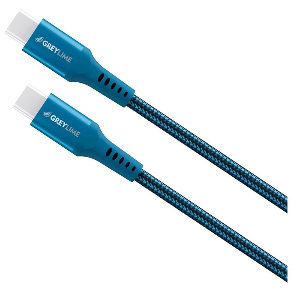 GreyLime 60W Braided USB-C til USB-C Kabel 3 meter - Blå