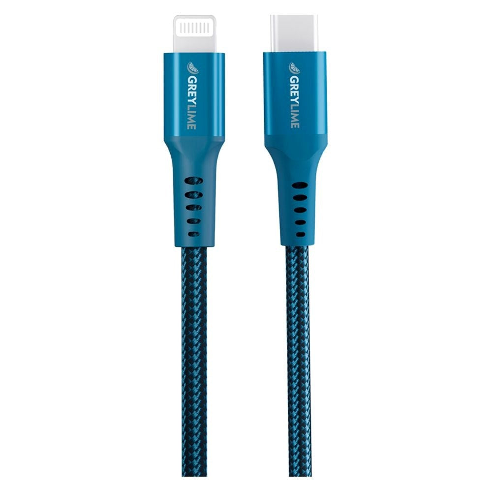 GreyLime 18W Braided USB-C til Lightning Kabel 50 centimeter - Blå