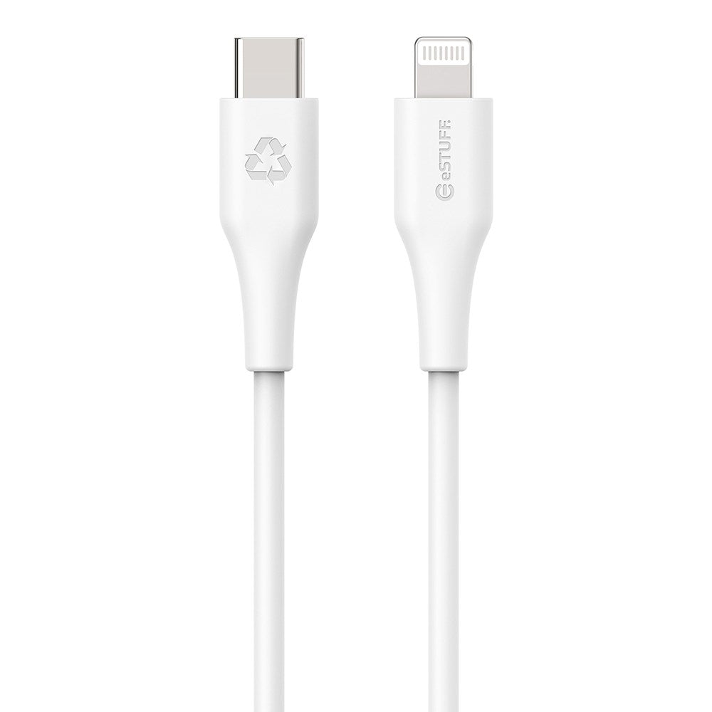 eSTUFF INFINITE MFI USB-C til Lightning Kabel 2 m - 12W - 100% Genbrugsplastik - Hvid