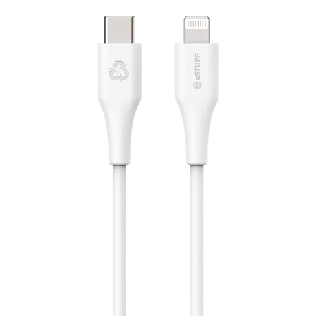 eSTUFF INFINITE MFI USB-C til Lightning Kabel 1 m - 12W - 100% Genbrugsplastik - Hvid