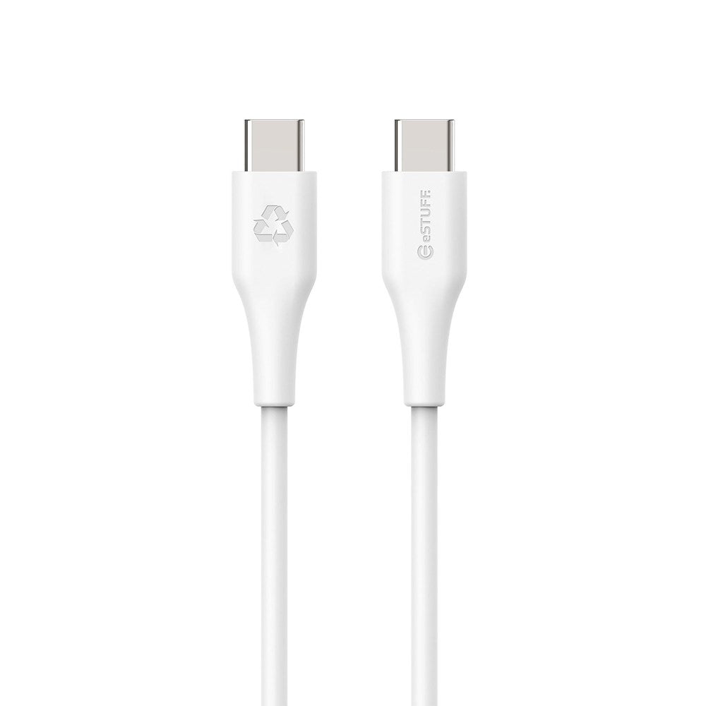 eSTUFF INFINITE USB-C til USB-C Kabel 60W 0,5 m - 100% Genbrugsplastik - Hvid