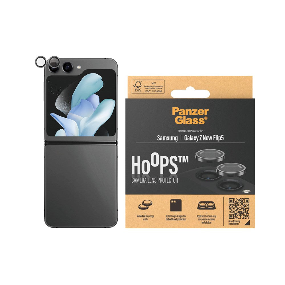 PanzerGlass Samsung Galaxy Z Flip5 (5G) Hoops - Beskyttelse til Kamera - Gennemsigtig