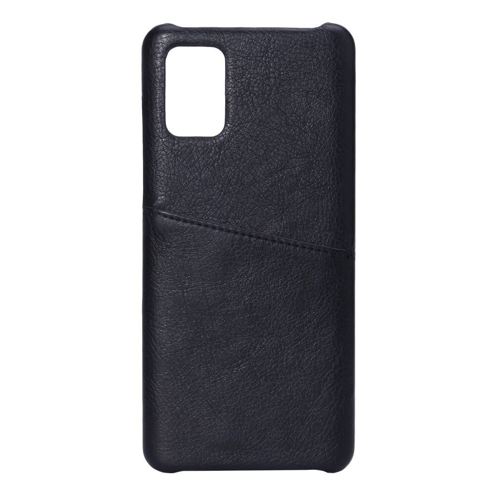 Samsung Galaxy A71 Onsala Kunstlæder Cover m. Lomme til Kort - Sort