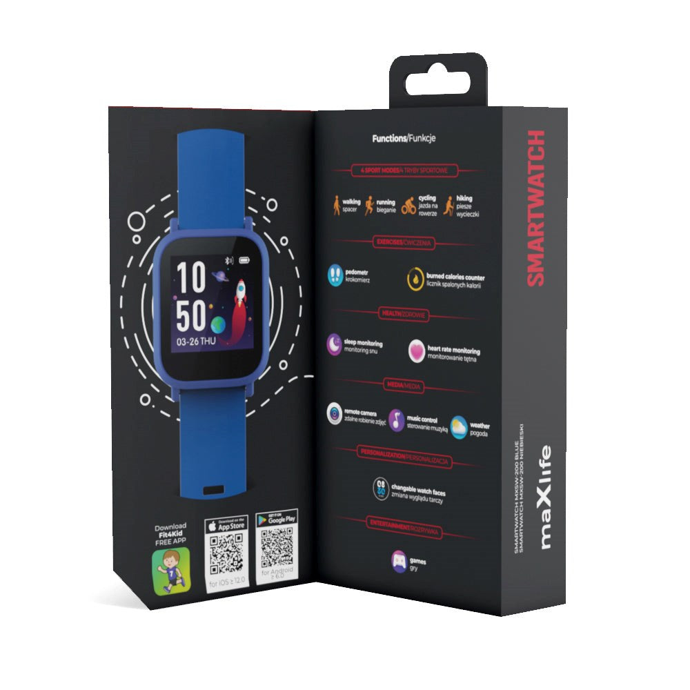 Maxlife MXSW-200 Smartwatch m. Pulsmåler - Blå