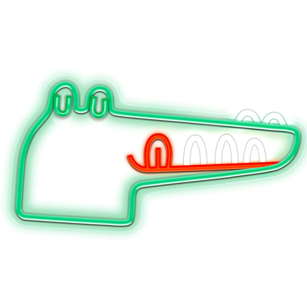 Neon Skilt LED Jurassic Edition fra Forever Light - Flerfarvet Lys m. Krokodille