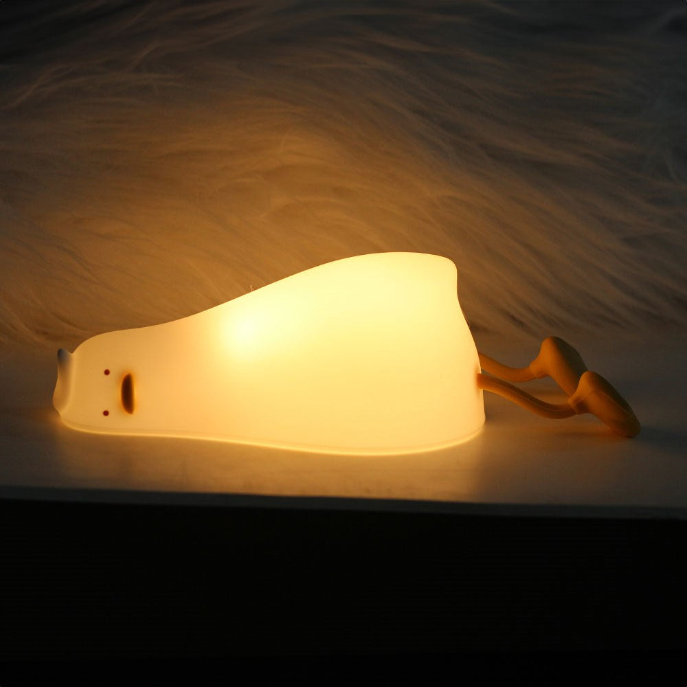 Silikone Natlampe LED fra Forever Light - Lazy Duck