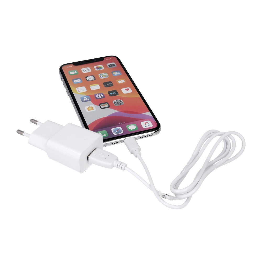 Maxlife USB-A Vægoplader 10.5W m. USB-C Kabel - Hvid