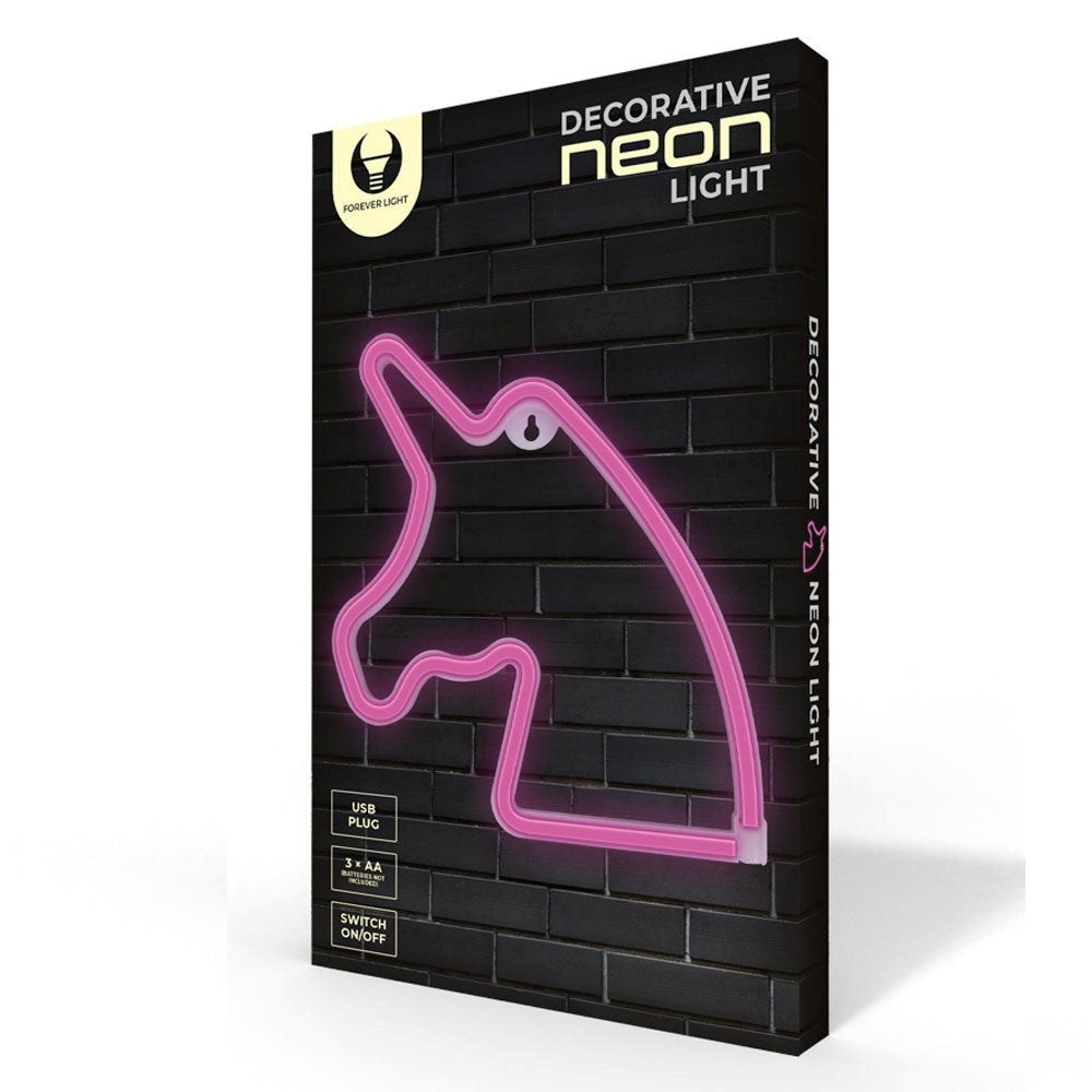 Neon Skilt LED fra Forever Light - Lyserødt Lys m. Enhjørning