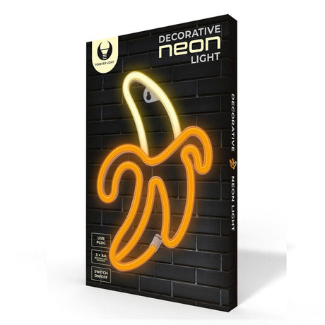 Neon Skilt LED fra Forever Light - Orange og Gult Lys m. Banan