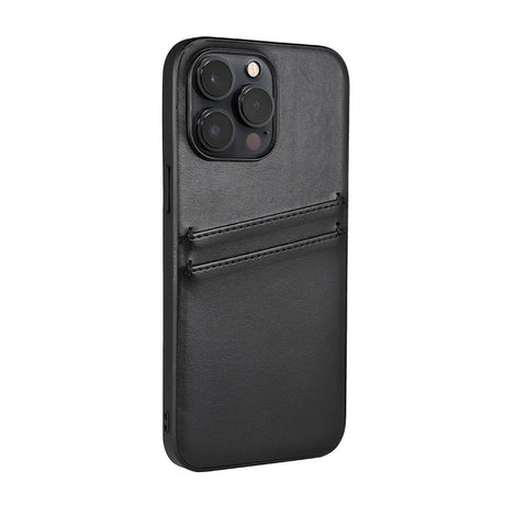 GEAR Buffalo iPhone 14 Pro Max Vegansk Læder Bagside Cover m. Kortlommer - Sort