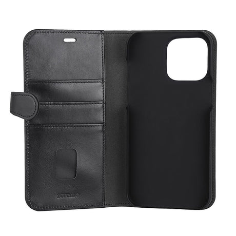 Gear Buffalo iPhone 14 Pro Max Wallet Ægte Læder Magnet Flip Cover m. Pung - Sort