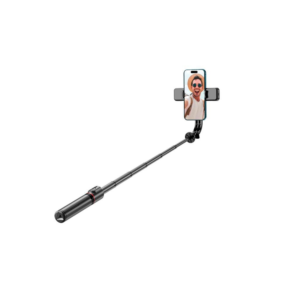 Tech-Protect L05S Selfiestang m. Tripod & Led Lys - Bluetooth - Sort