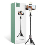 Tech-Protect L05S Selfiestang m. Tripod & Led Lys - Bluetooth - Sort