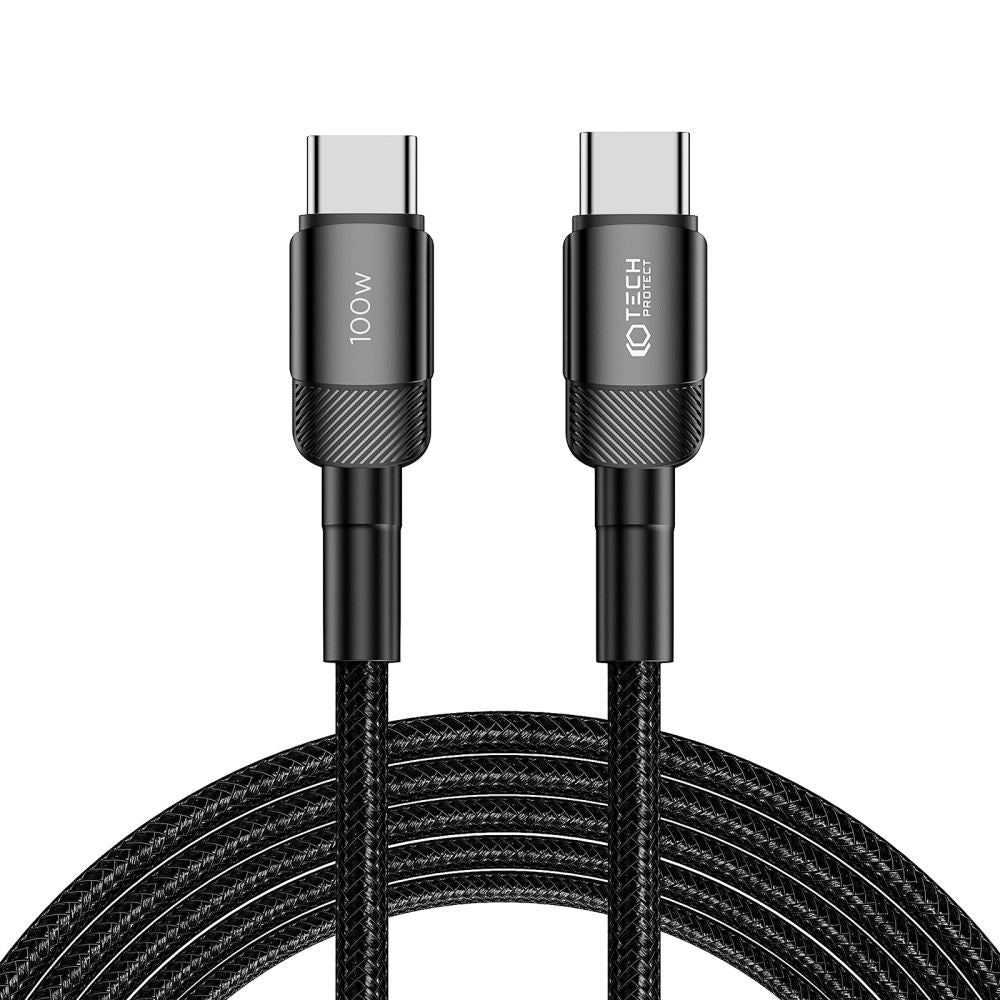 Tech-Protect Ultraboost Evo USB-C til USB-C Kabel 100W/5A - 3m - Sort