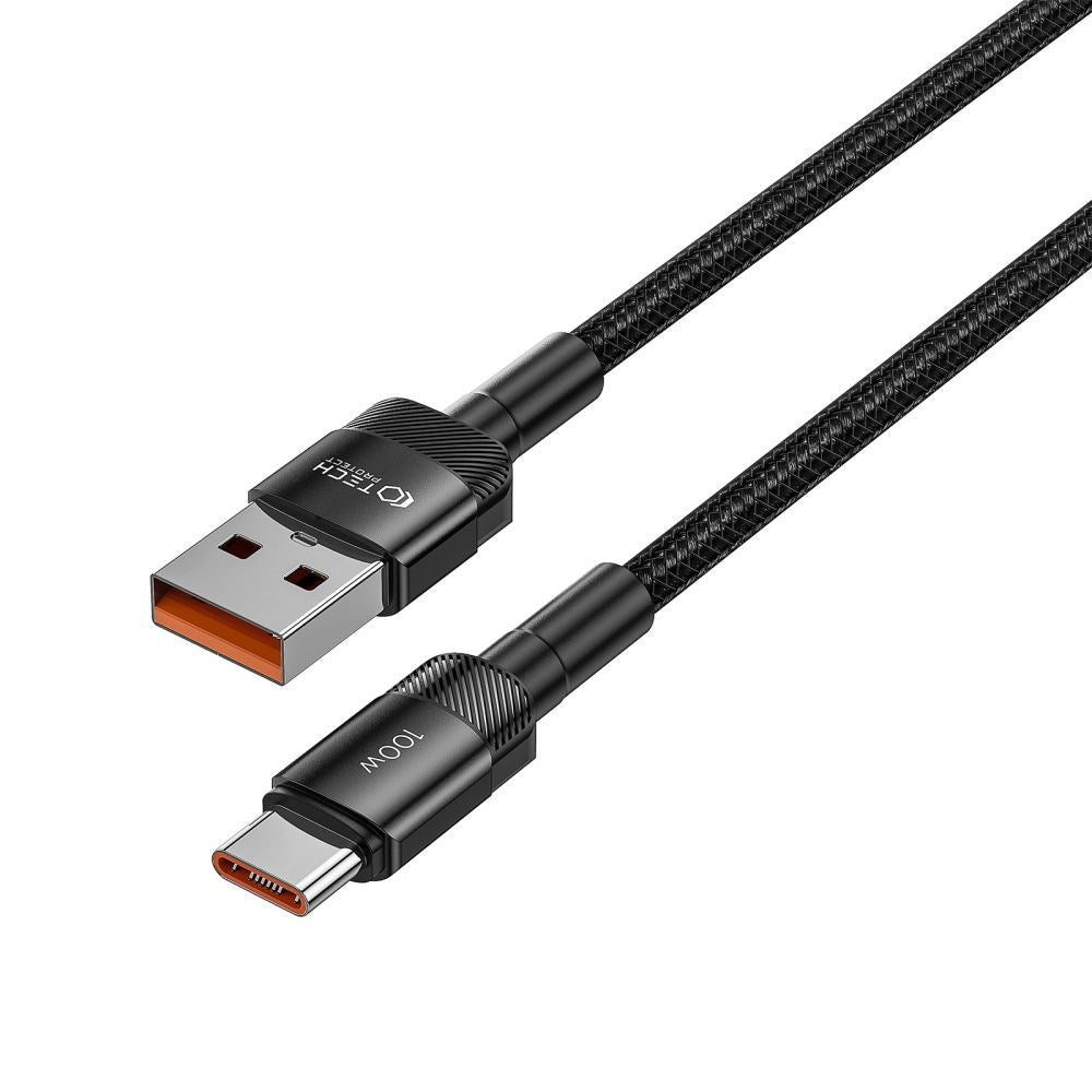 Tech-Protect Ultraboost Evo USB-A til USB-C Kabel 100W/5A - 2m - Sort