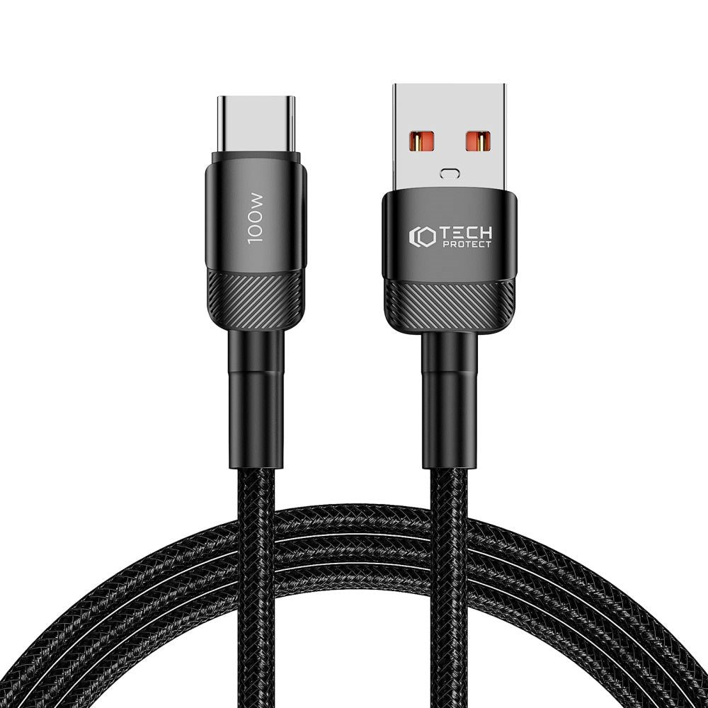 Tech-Protect Ultraboost Evo USB-A til USB-C Kabel 100W/5A - 2m - Sort