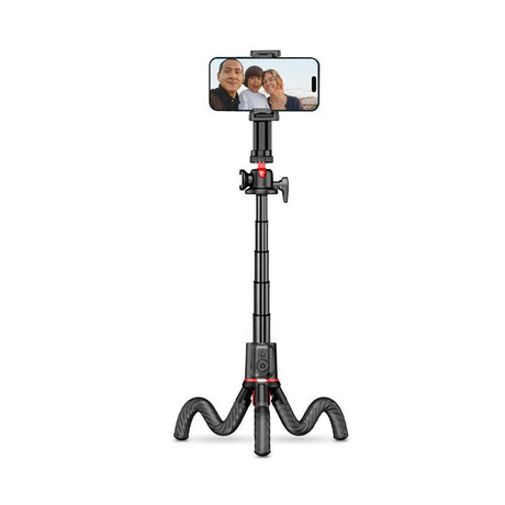 Tech-Protect L07S Selfiestang m. Fleksibel Tripod & Bluetooth - Sort