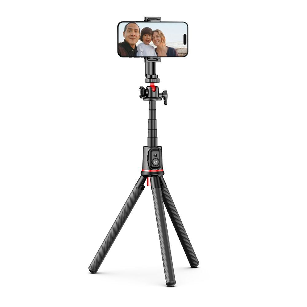 Tech-Protect L07S Selfiestang m. Fleksibel Tripod & Bluetooth - Sort