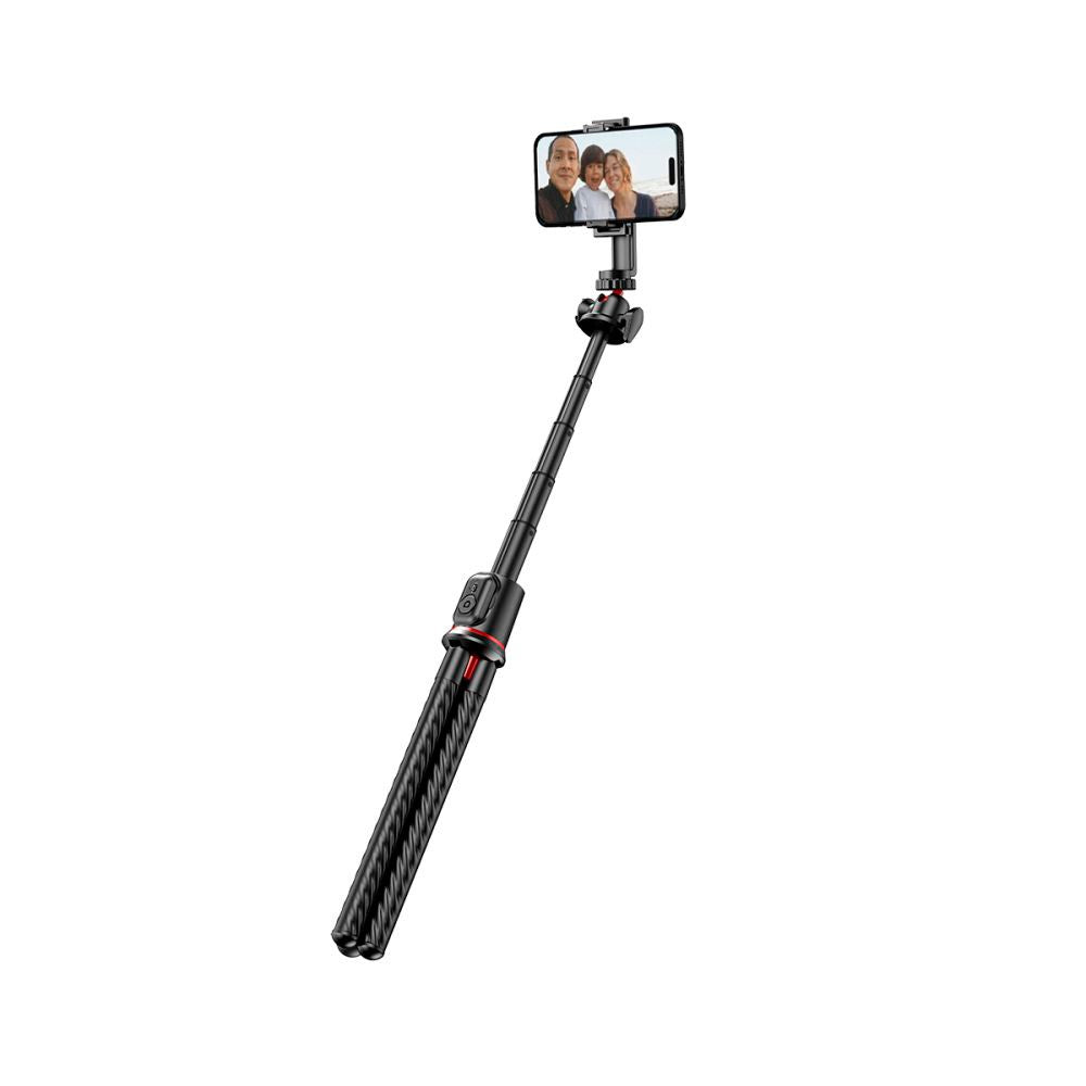 Tech-Protect L07S Selfiestang m. Fleksibel Tripod & Bluetooth - Sort