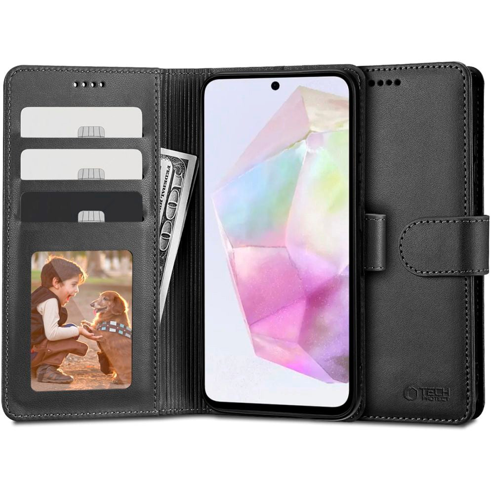 Tech-Protect Samsung Galaxy A35 (5G) Flip Wallet m. Pung - Sort