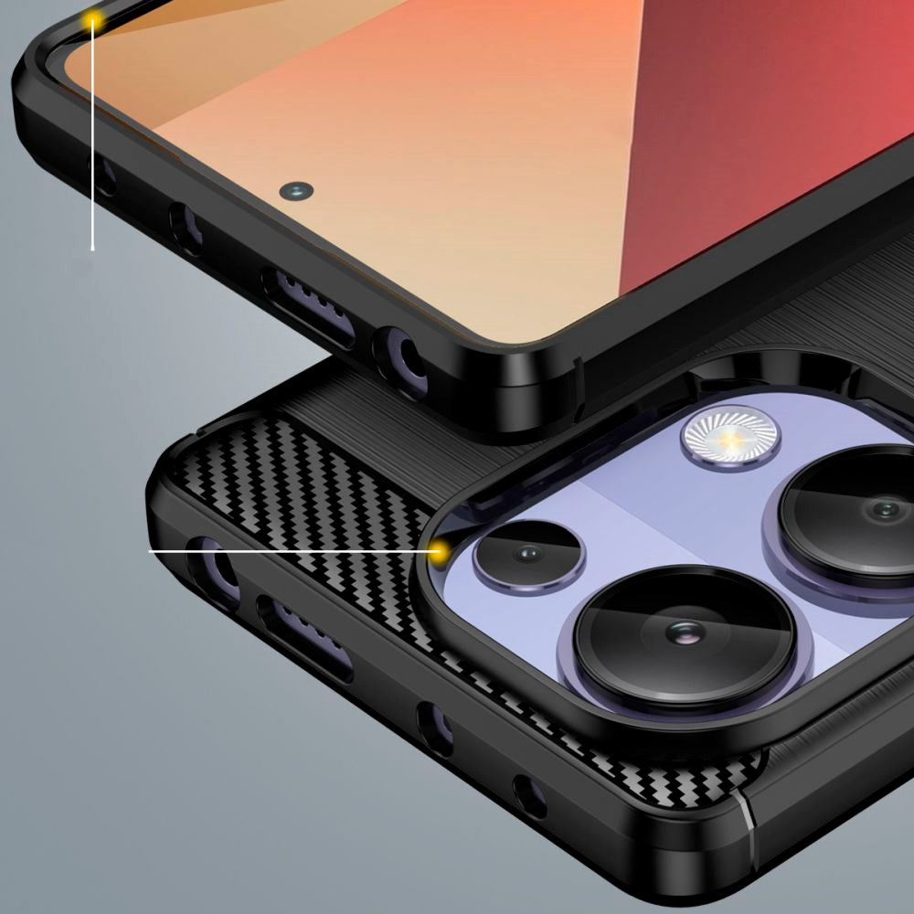 Tech-Protect Xiaomi Redmi Note 13 Pro (4G) Fleksibelt Plastik Carbon Cover - Sort