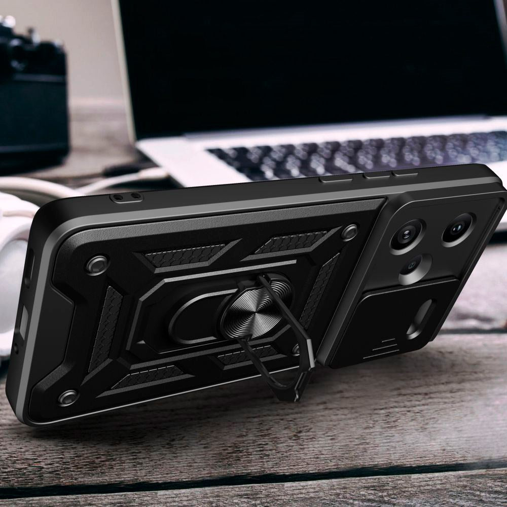 Tech-Protect Xiaomi Redmi Note 13 Pro+ (Plus) Camshield m. Magnetisk Fingerring & Ståfunktion - Sort