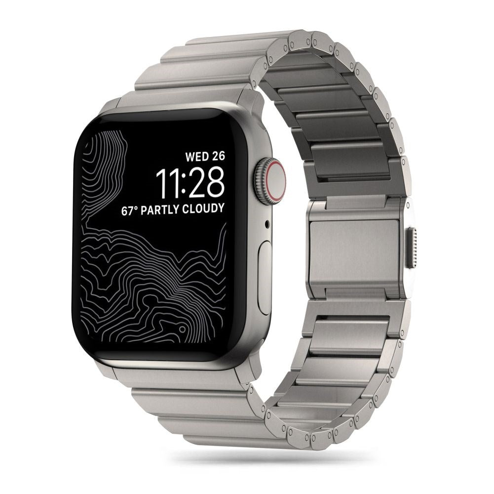 Apple Watch (42/44/SE/45/46/49mm) Tech-Protect Steelband Stål Smartwatch Rem - Titanium