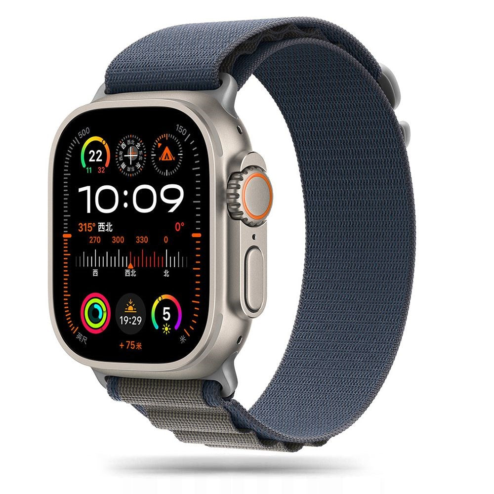 Apple Watch (42/44/SE/45/46/49mm) Tech-Protect Nylon Pro Smartwatch Rem - Mørkeblå / Grå