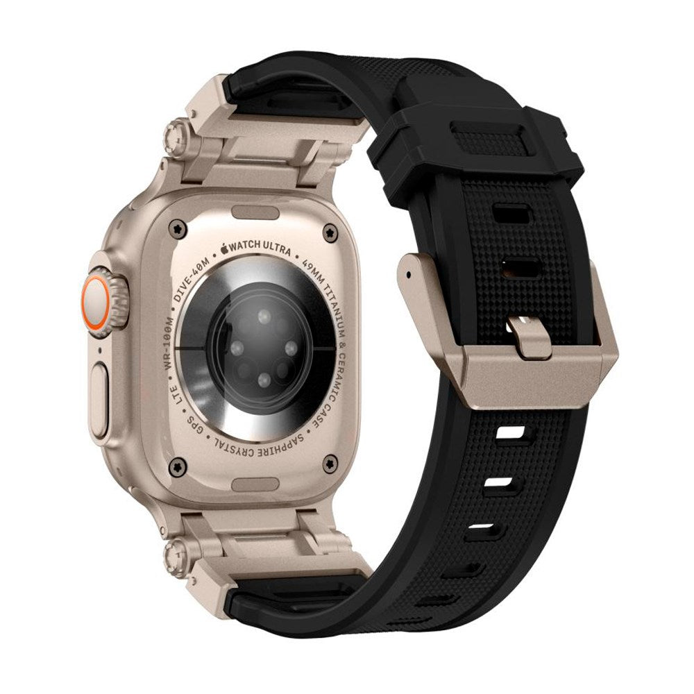 Apple Watch (42/44/SE/45/46/49mm) Tech-Protect Delta Pro Rem i Silikone - Black / Titanium