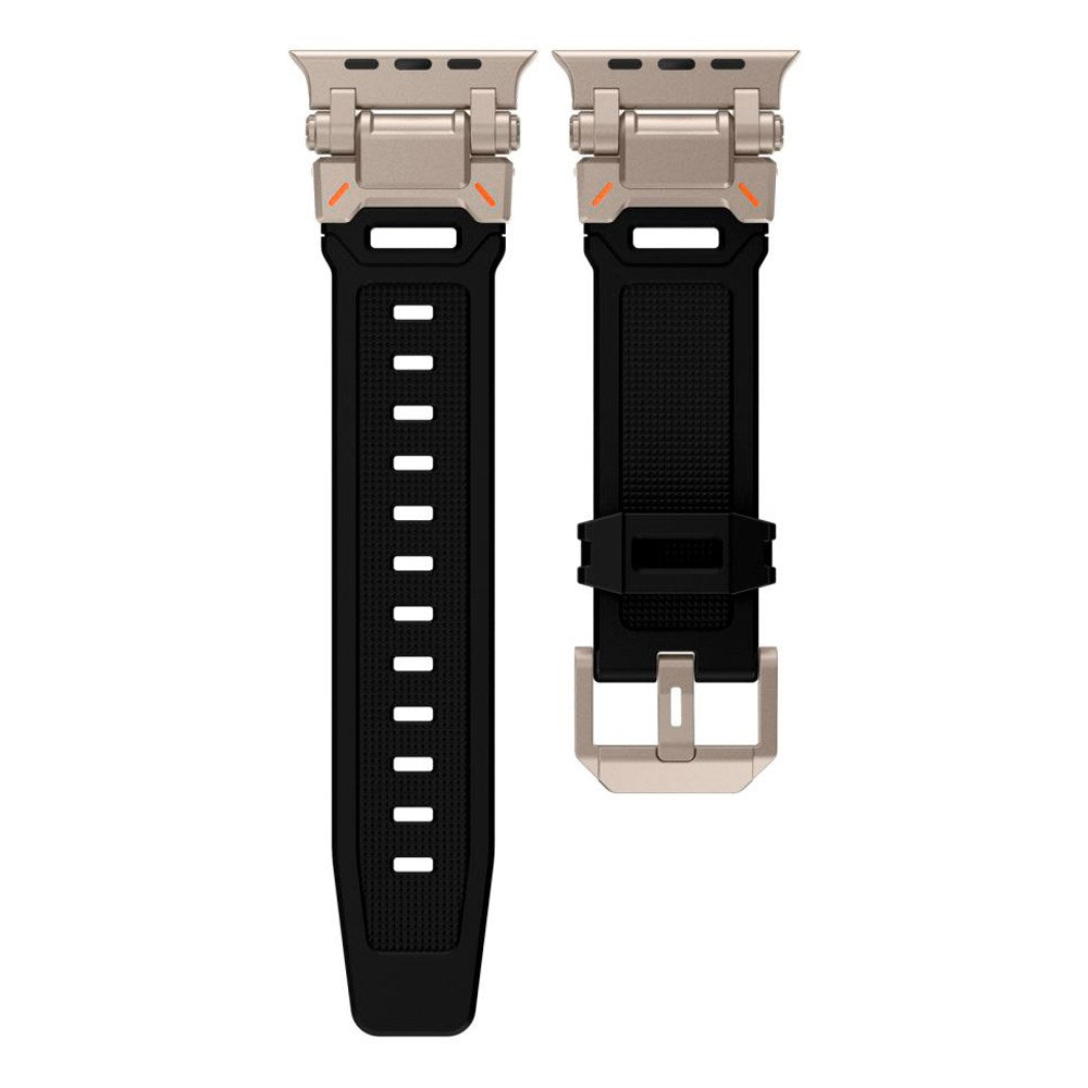 Apple Watch (42/44/SE/45/46/49mm) Tech-Protect Delta Pro Rem i Silikone - Black / Titanium