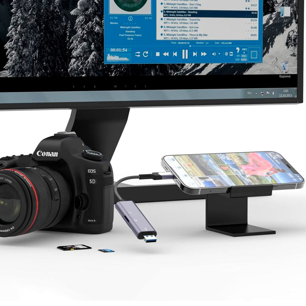 Tech-Protect Hukommelseskortlæser Ultraboost SD-Kort Adapter m. Lightning / USB-A - Grå
