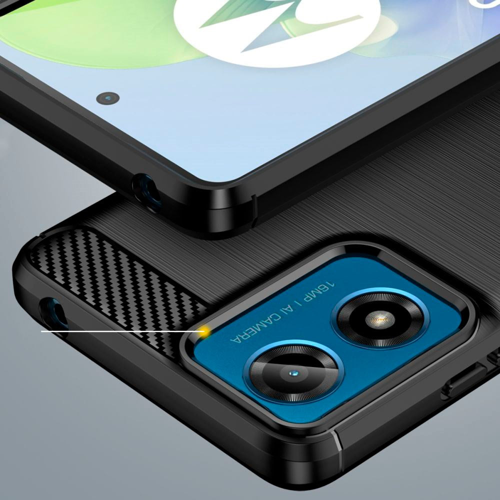 Tech-Protect Motorola Moto G04 / G24 Fleksibelt Plastik Carbon Cover - Sort