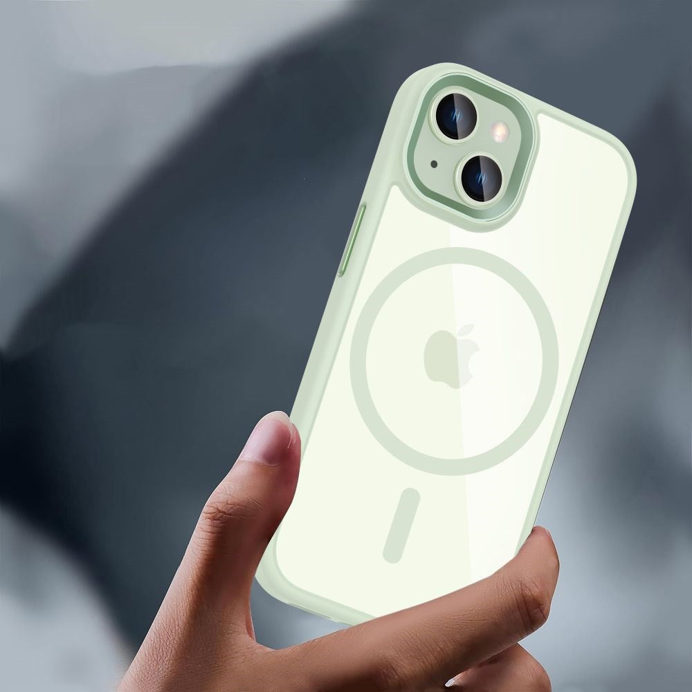 Tech-Protect iPhone 15 Magmat Bagside Cover - MagSafe Kompatibel - Gennemsigtig / Grøn