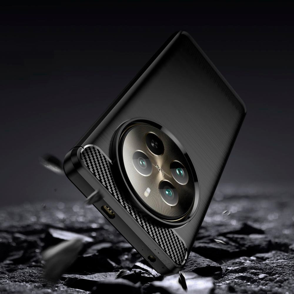 Tech-Protect Realme 12 Pro (5G) / 12 Pro+ (5G) Fleksibelt Plastik Carbon Cover - Sort