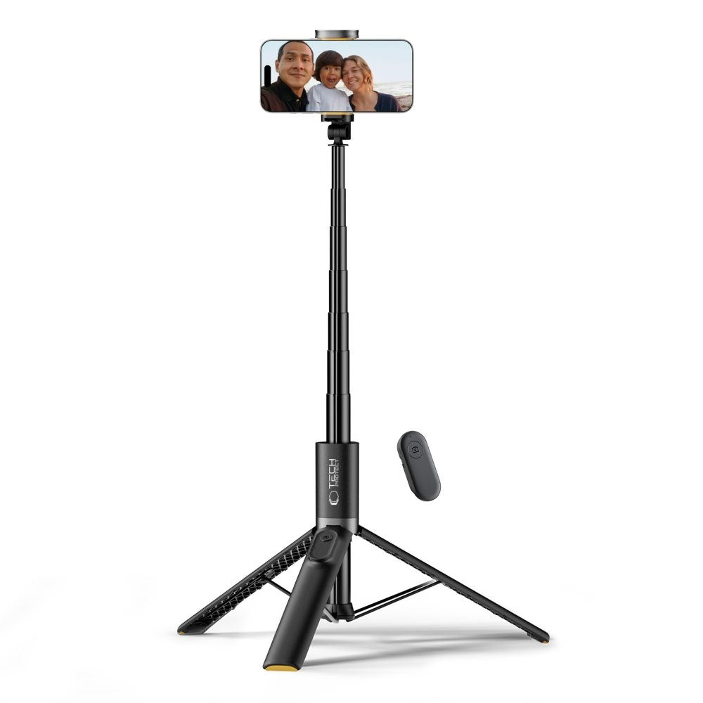 Tech-Protect L07S Selfiestang m. Tripod & Bluetooth - Sort