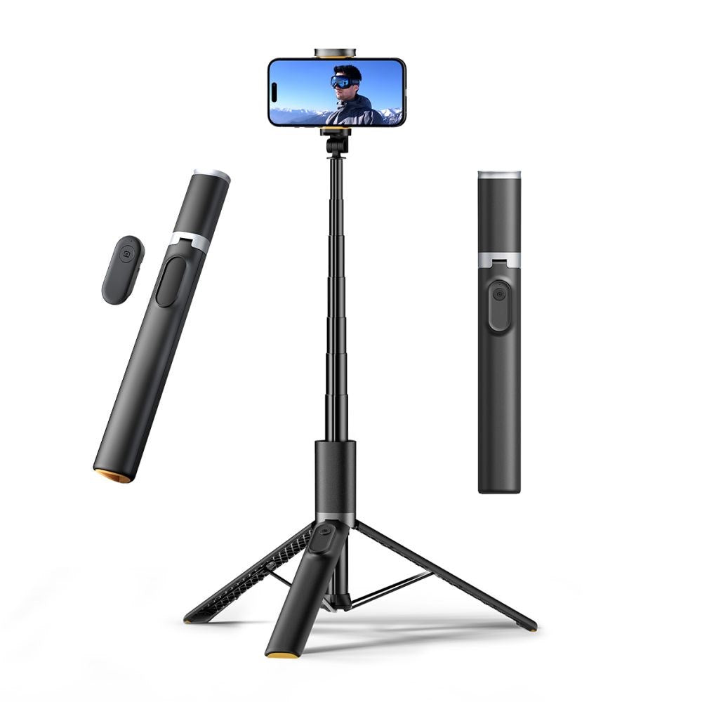 Tech-Protect L07S Selfiestang m. Tripod & Bluetooth - Sort