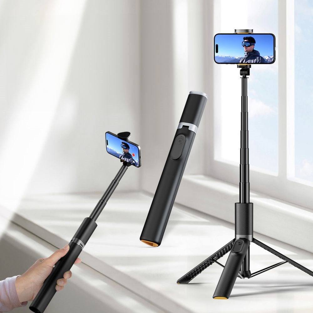 Tech-Protect L07S Selfiestang m. Tripod & Bluetooth - Sort