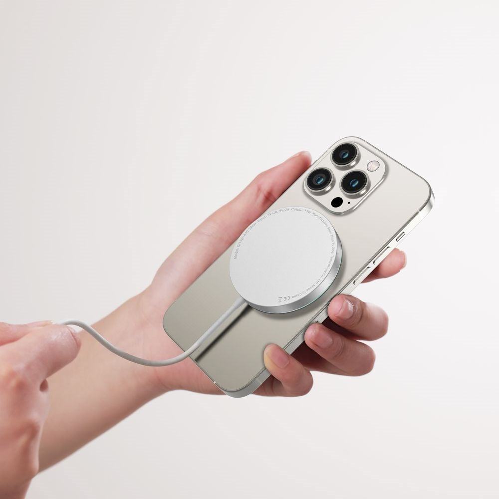 Tech-Protect QI-15W-A30 Magnetisk Trådløs Oplader - MagSafe Kompatibel - Hvid