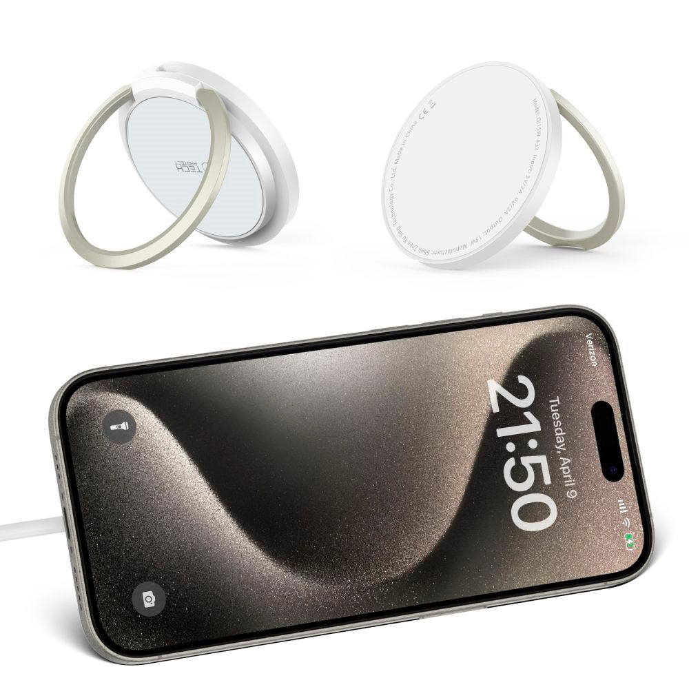 Tech-Protect A33 15W Trådløs Oplader - MagSafe Kompatibel - Hvid