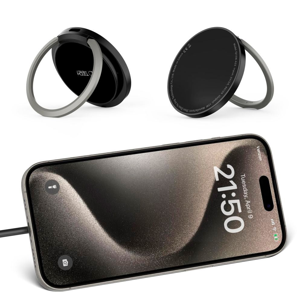 Tech-Protect A33 15W Trådløs Oplader - MagSafe Kompatibel - Sort