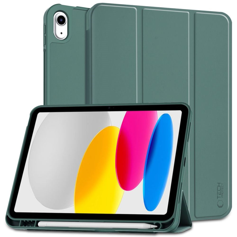 Tech-Protect iPad 11" (2025) / iPad 10.9" (2024/2022) SC Flip Cover m. Apple Pencil Holder - Mørkegrøn
