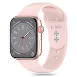 Apple Watch (42/44/SE/45/46/49mm) Tech-Protect Silikonerem - Light Pink