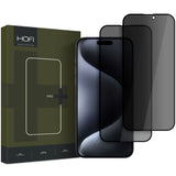 Hofi iPhone 16 Plus Hofi Glass Pro+ Mobil Skærmbeskyttelse m. Privacy - Case Friendly - 2-Pak - Sort Kant