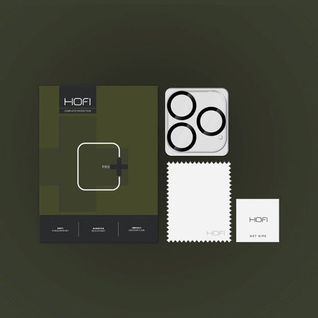 Hofi iPhone 16 Pro / 16 Pro Max Cam Pro+ Beskyttelsesglas til Kameralinse - Gennemsigtig / Sort
