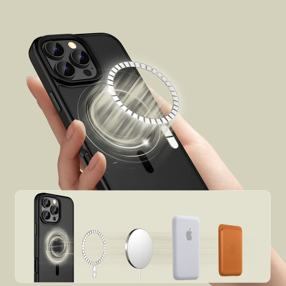 Tech-Protect iPhone 16 Pro MagMat Mobil Cover - MagSafe Kompatibel - Mat Sort