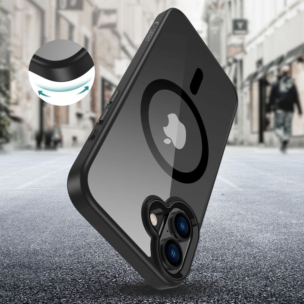 Tech-Protect iPhone 16 Plus Magmat Bagside Cover - MagSafe Kompatibel - Gennemsigtig / Sort