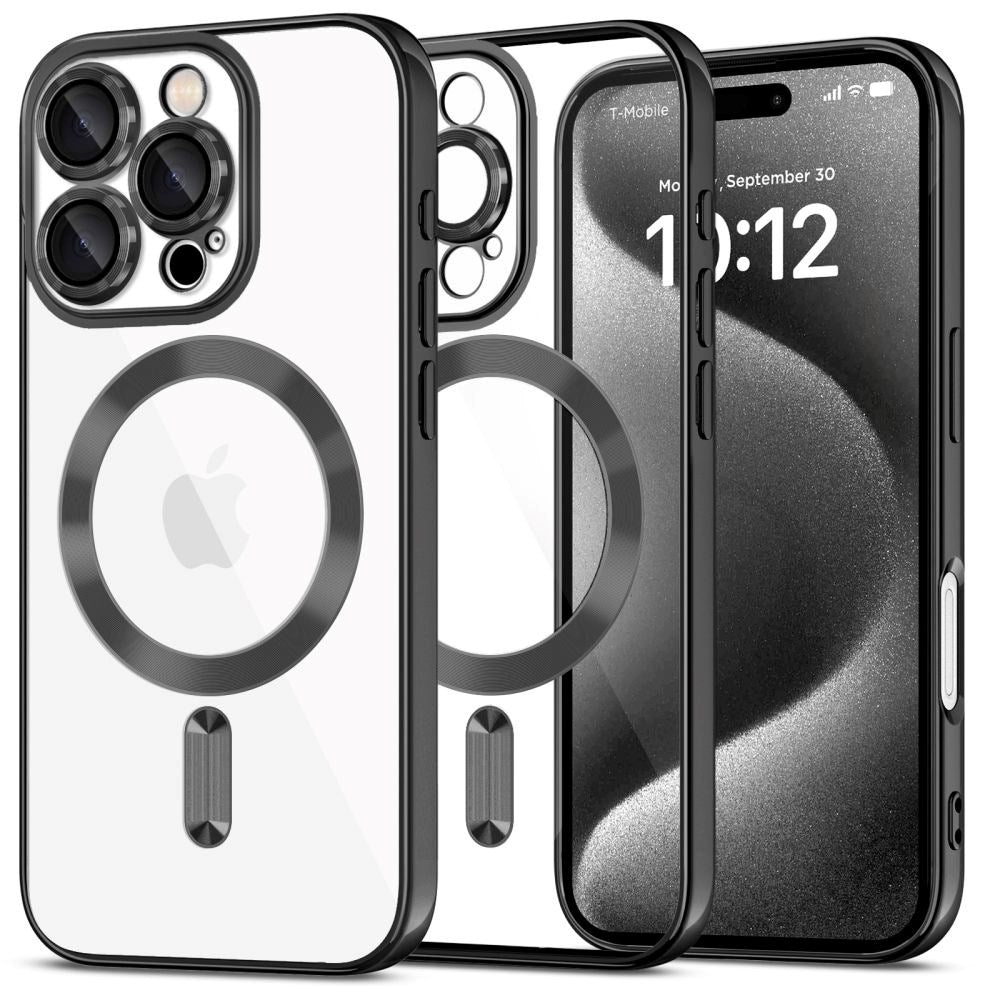 Tech-Protect iPhone 16 Pro Max Magmat Bagside Cover - MagSafe Kompatibel - Gennemsigtig / Blank Sort