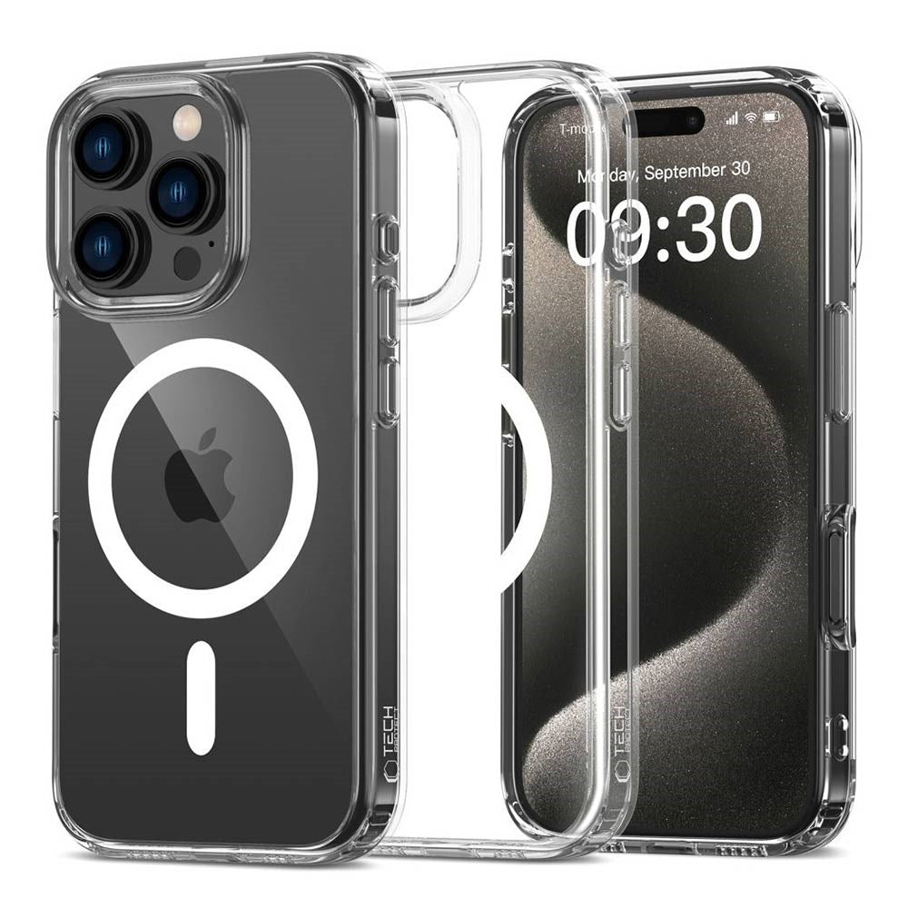 Tech-Protect iPhone 16 Pro Flexair Hybrid Mobil Cover - MagSafe Kompatibel - Gennemsigtig