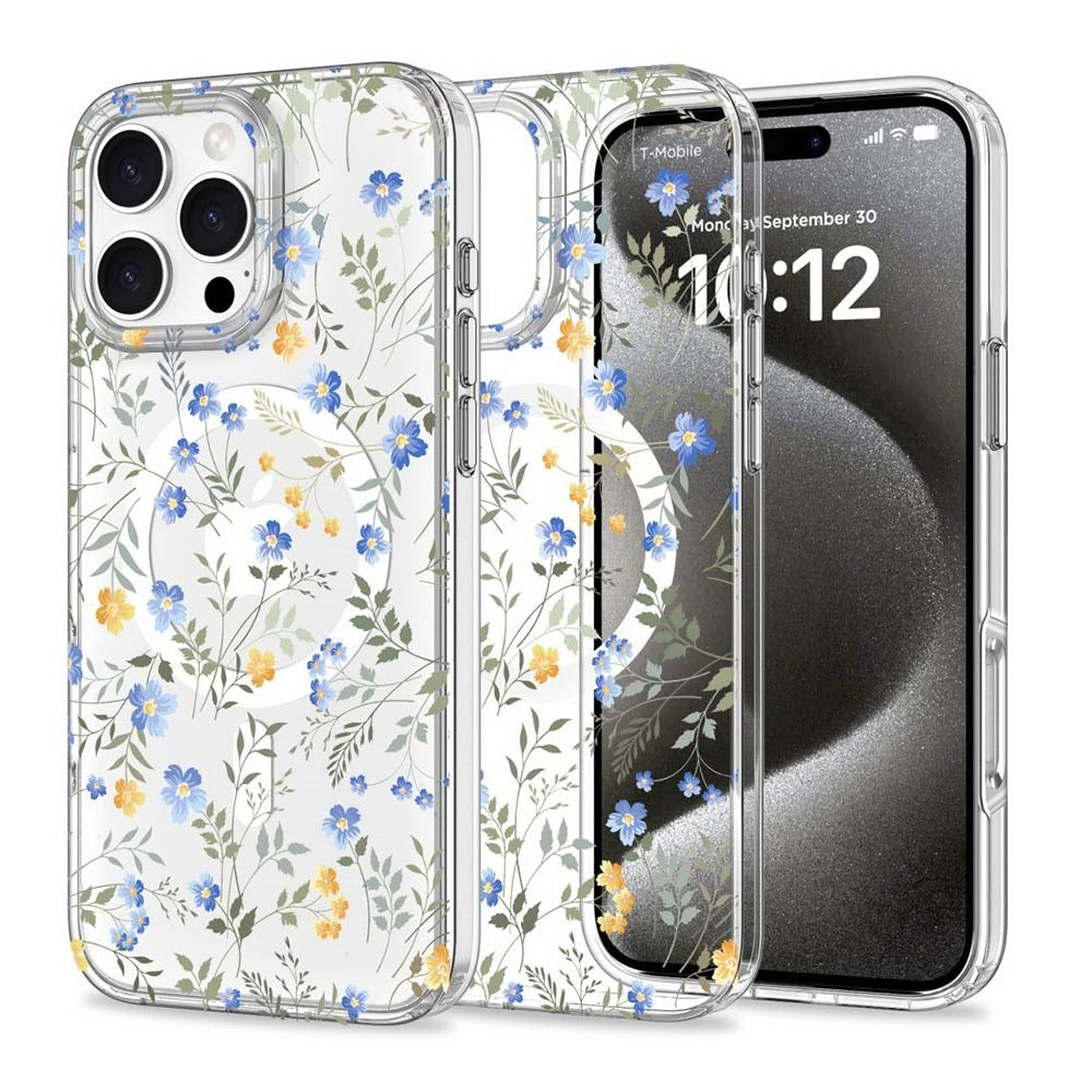 Tech-Protect iPhone 16 Pro MagMood Mobil Cover - MagSafe Kompatibel - Spring Flowers