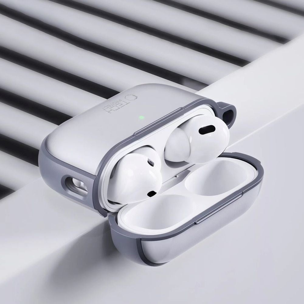 Tech-Protect MagMat Apple AirPods Pro (1. & 2. Gen) Plastik Cover m. Karabinhage - Mat Grå